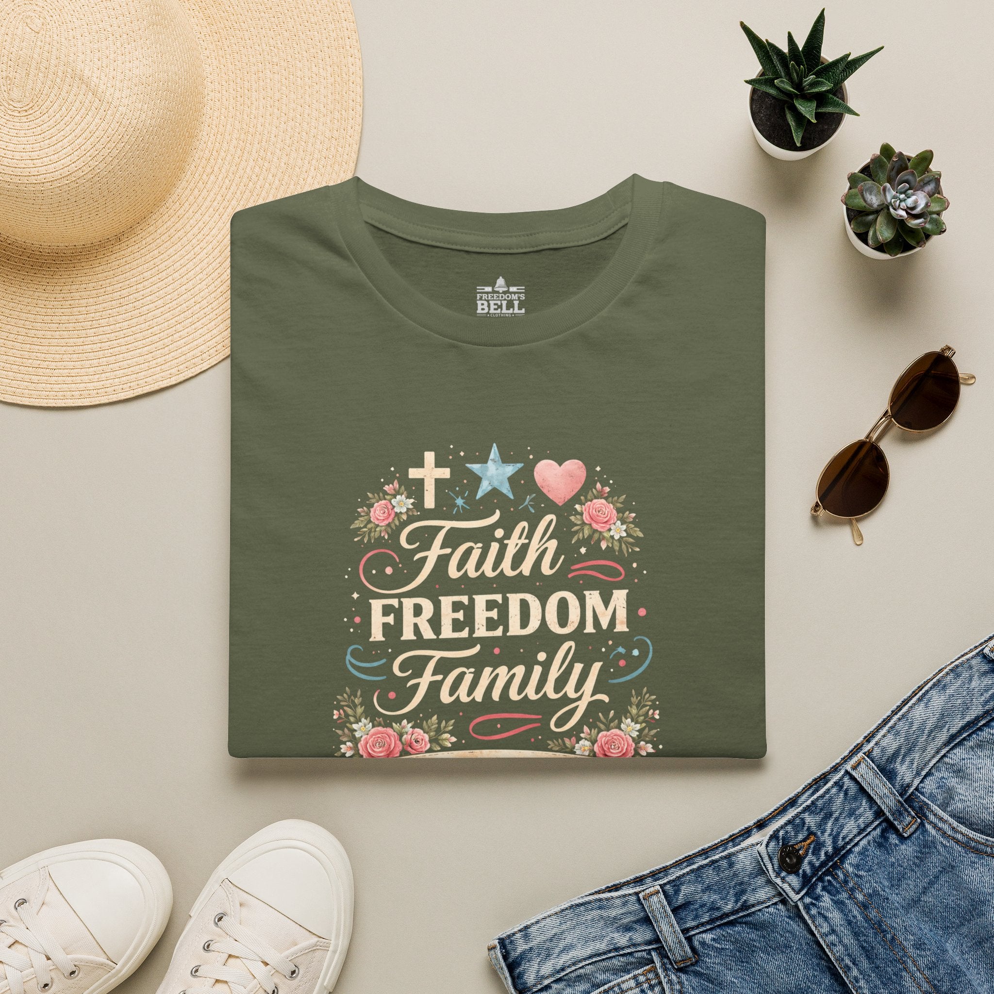 Faith • Freedom • Family | Built on Biblical Truth T-Shirt