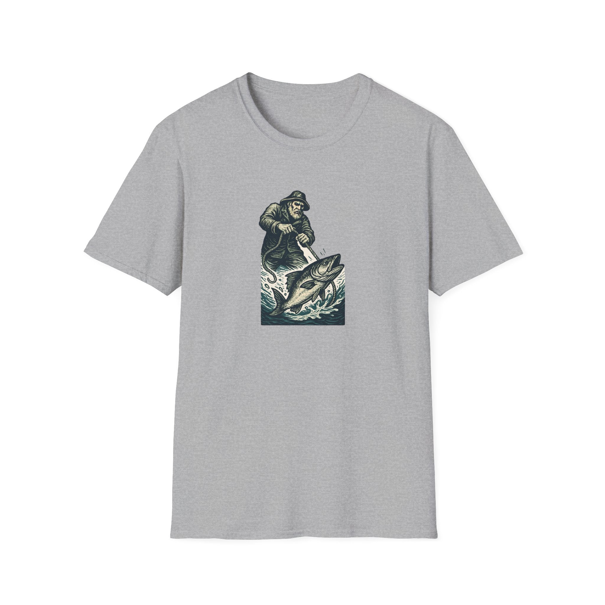 Fisherman Reeling Giant Fish T-Shirt