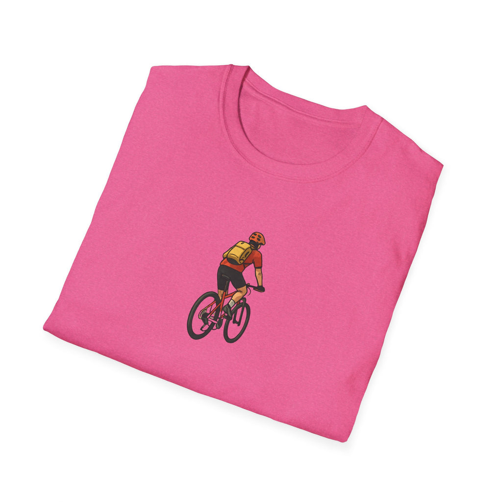 Cyclist with Backpack T-Shirt