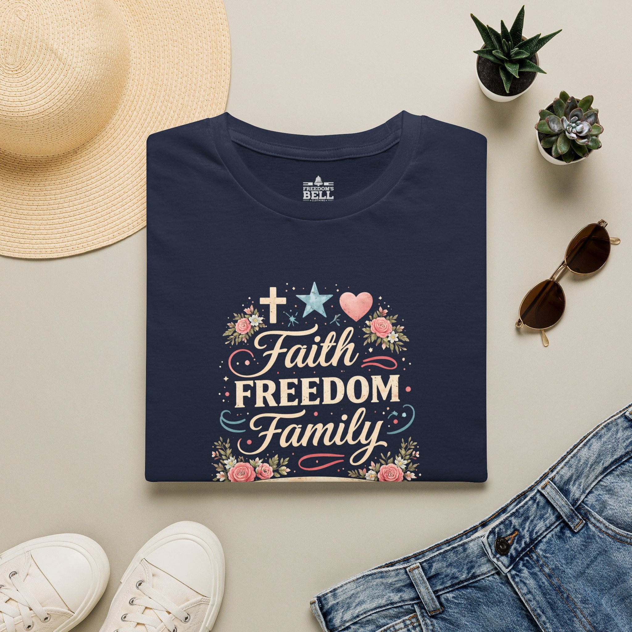 Faith • Freedom • Family | Built on Biblical Truth T-Shirt