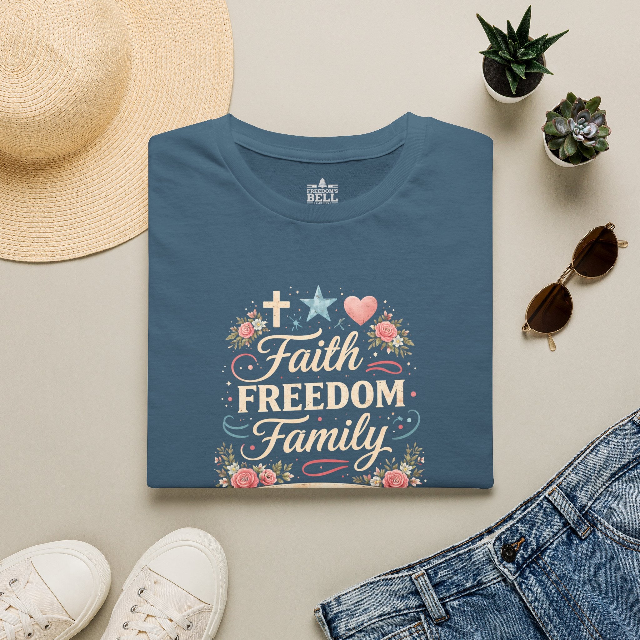 Faith • Freedom • Family | Built on Biblical Truth T-Shirt