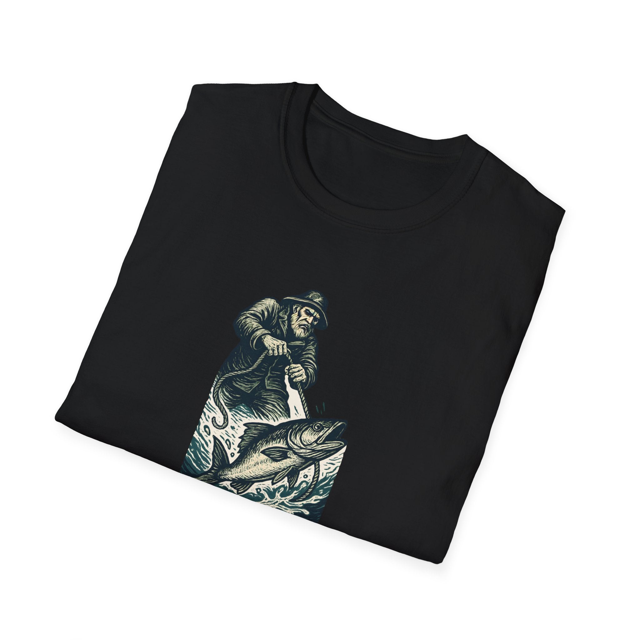 Fisherman Reeling Giant Fish T-Shirt