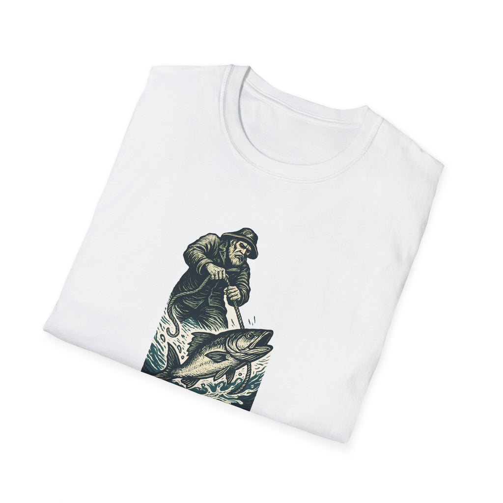 Fisherman Reeling Giant Fish T-Shirt