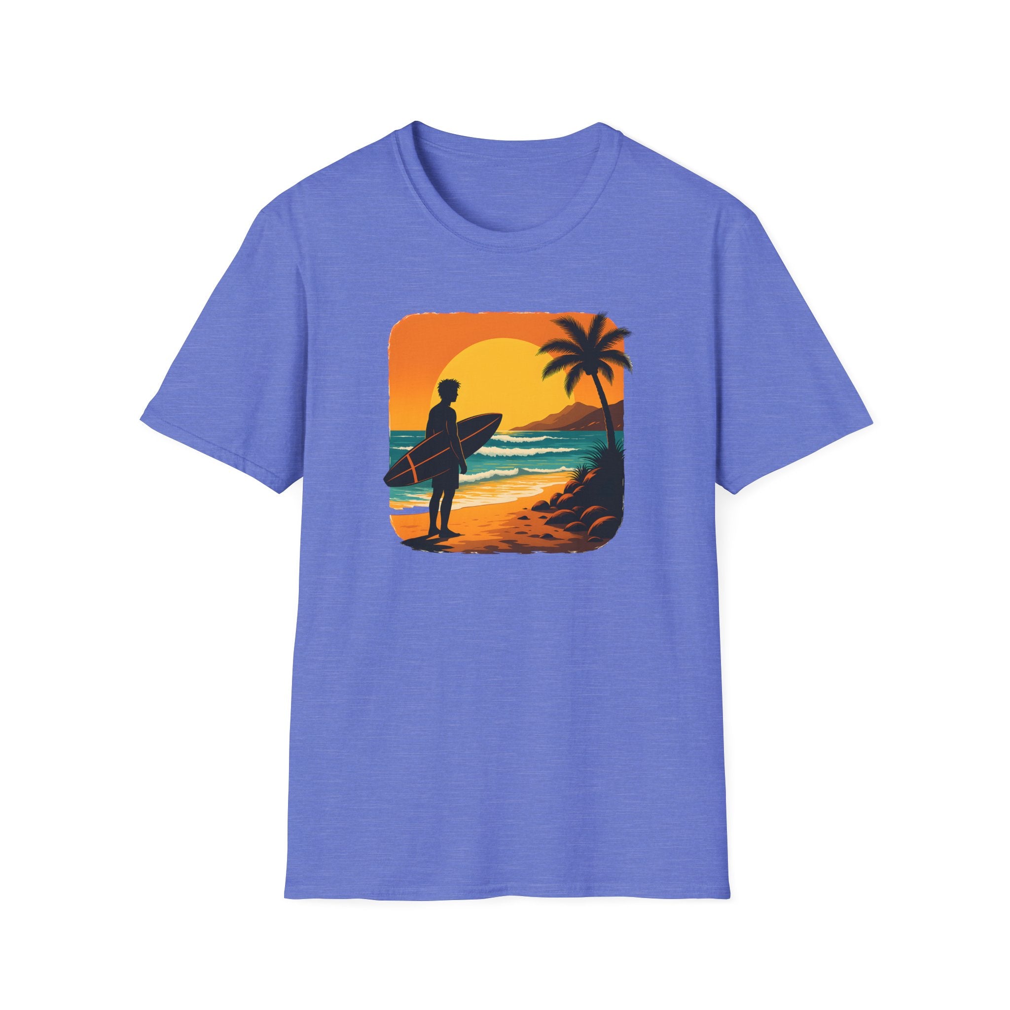 Sunset Surfer on Beach T-Shirt