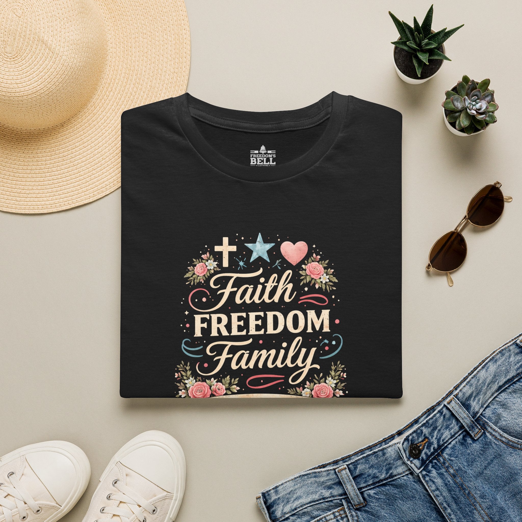 Faith • Freedom • Family | Built on Biblical Truth T-Shirt