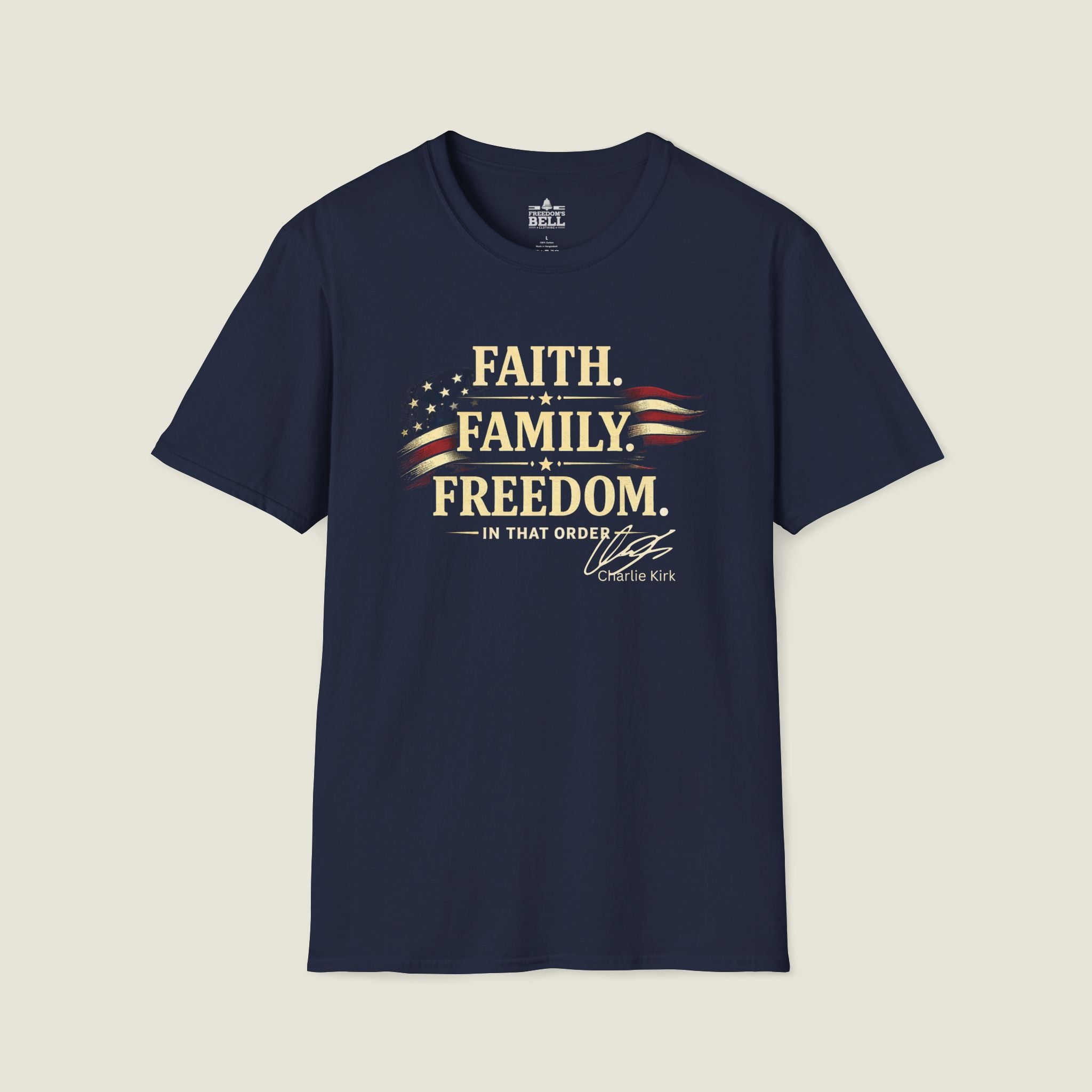 Faith Family Freedom Order Dark Shirt - Charlie Kirk Values