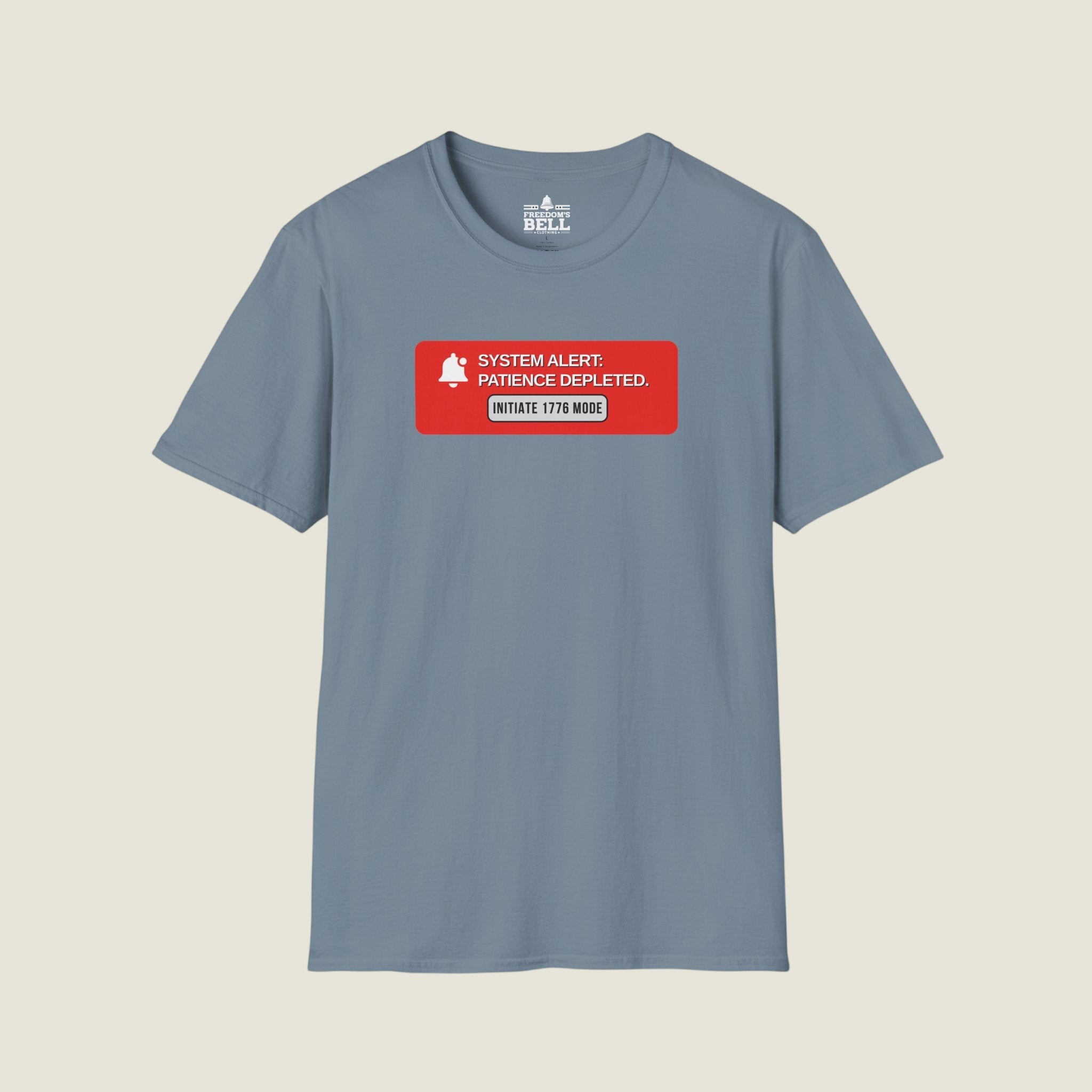 System Alert Patience Depleted - Initiate 1776 Mode Button T-Shirt