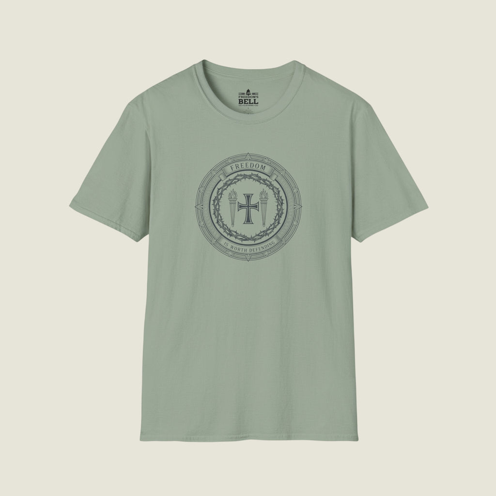 Freedom Is Worth Defending – Faith & Patriots Cross T-Shirt