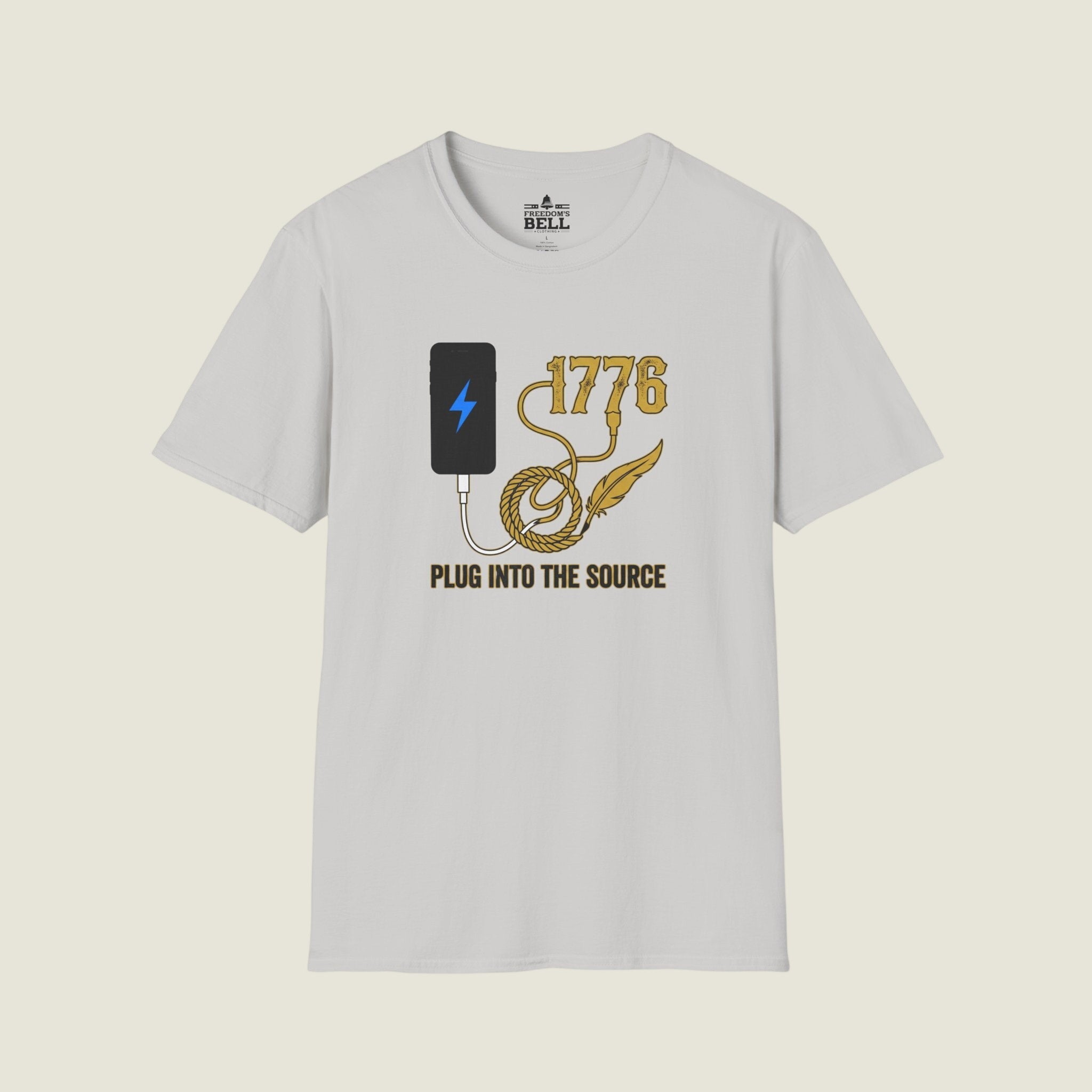 Plug Into The Source 1776 - Constitutional Power Connection T-Shirt