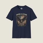 Faith Over Fear Eagle Shield T-Shirt - Patriotic Christian