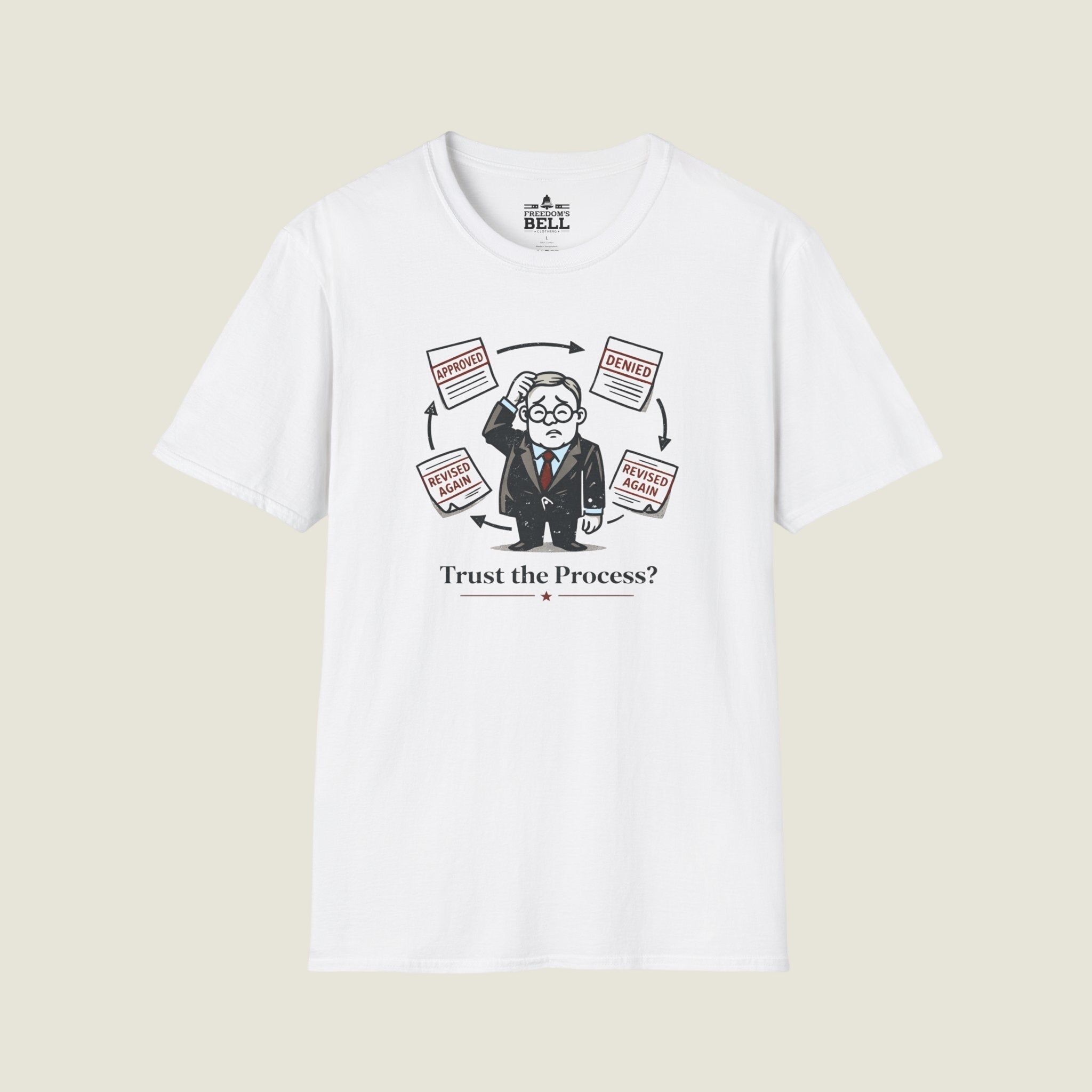 Trust The Process - Bureaucrat Juggling Paperwork Satire T-Shirt