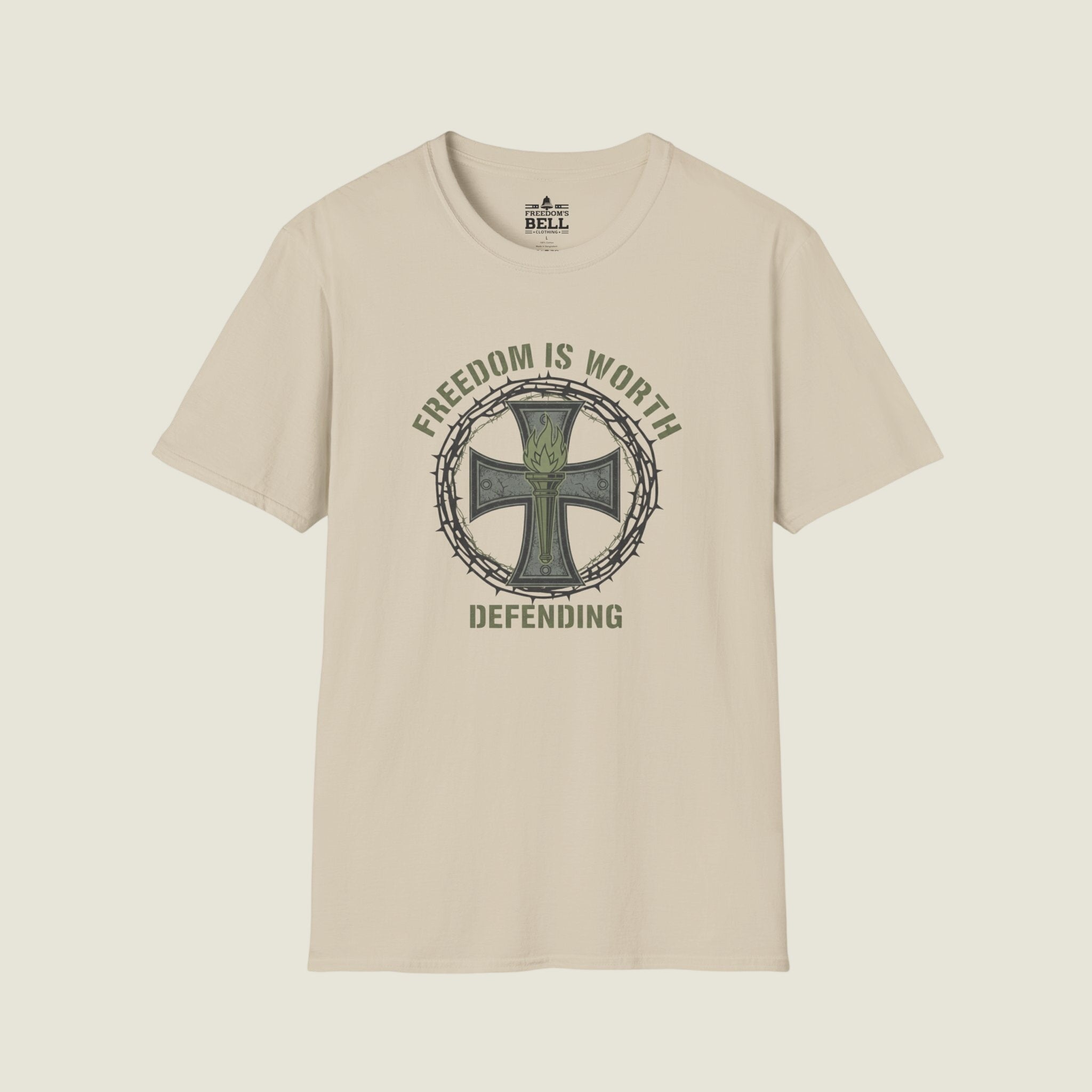 Freedom Is Worth Defending – Warrior Cross Patriotic T-Shirt