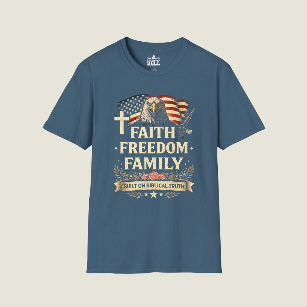 Faith Freedom Family Biblical Truth T-Shirt - Eagle Design