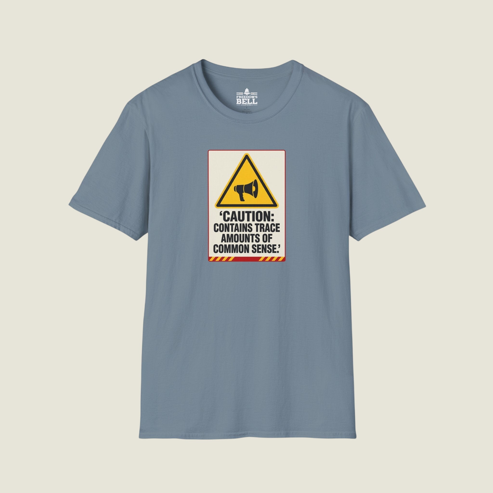 Caution Contains Trace Common Sense - Warning Label Humor T-Shirt