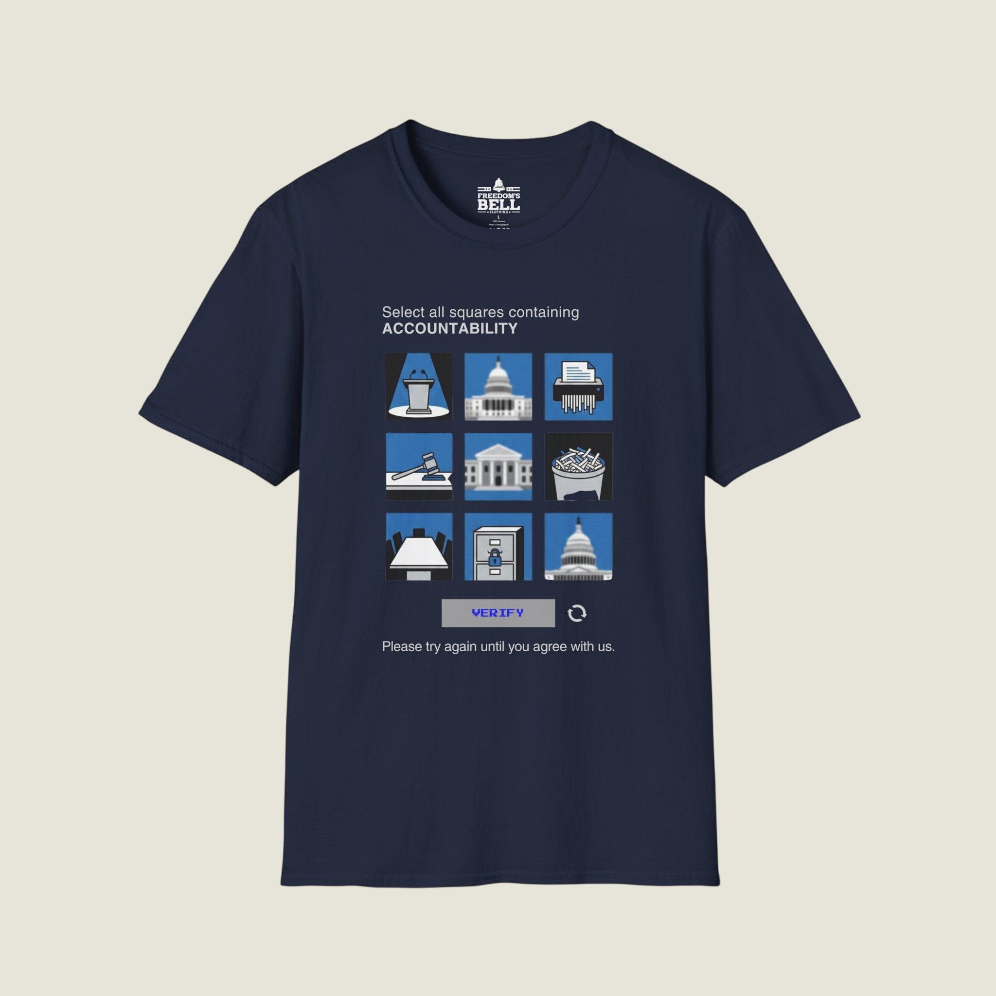 Select All Squares With Accountability - CAPTCHA Political T-Shirt