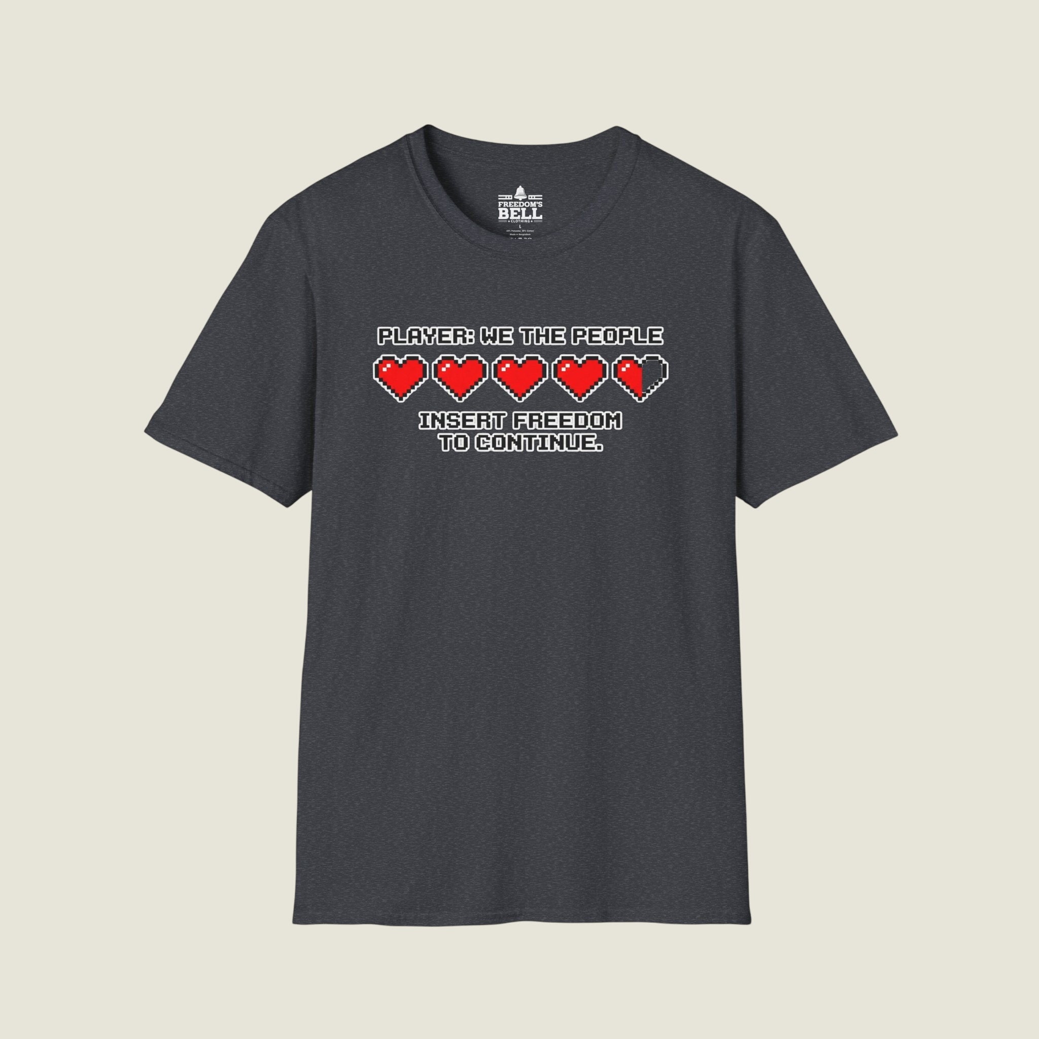 Retro arcade "Player: We The People - Insert Freedom to Continue" T-Shirt