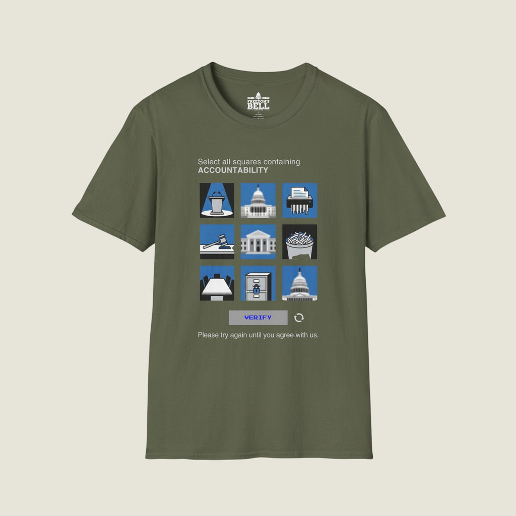 Select All Squares With Accountability - CAPTCHA Political T-Shirt