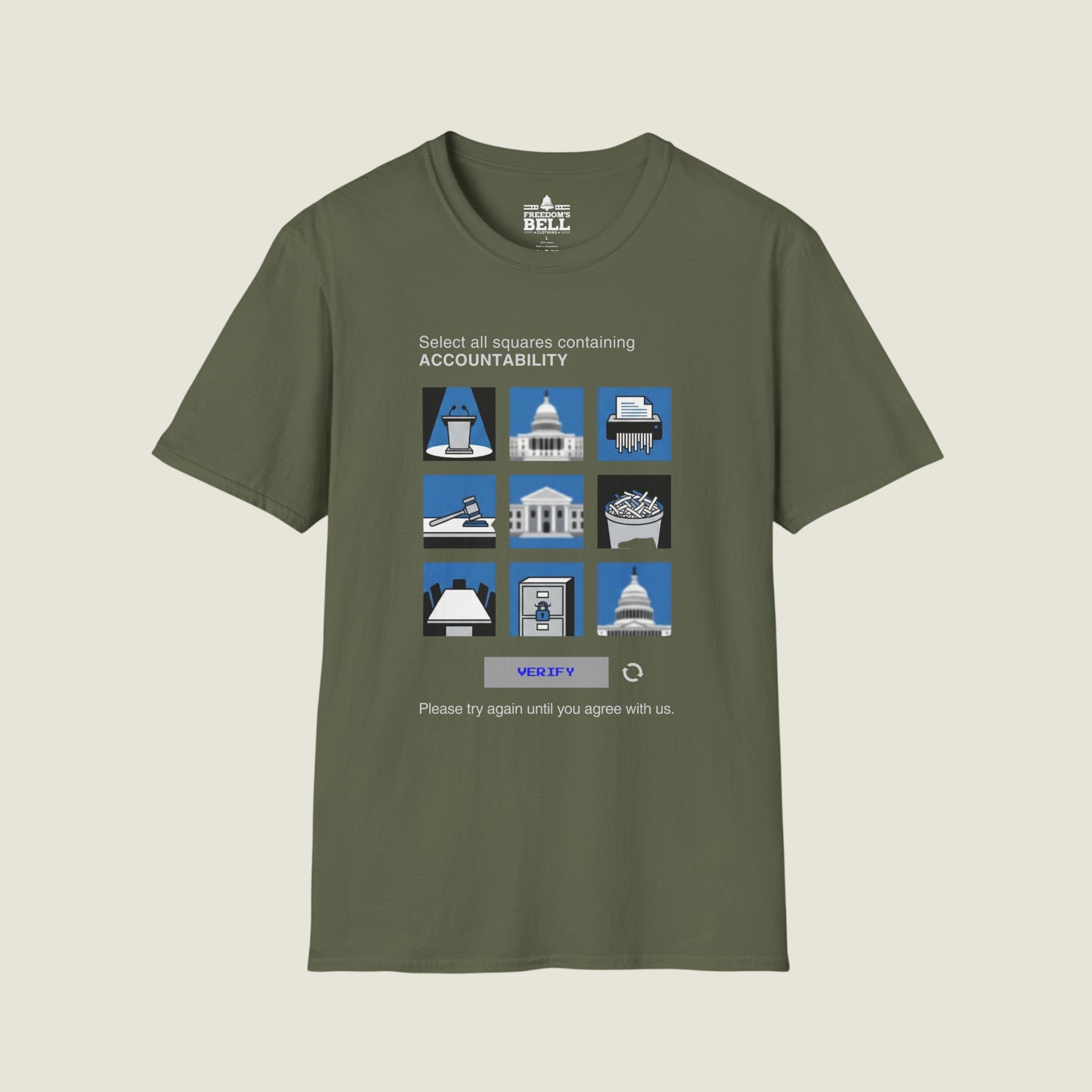 Select All Squares With Accountability - CAPTCHA Political T-Shirt
