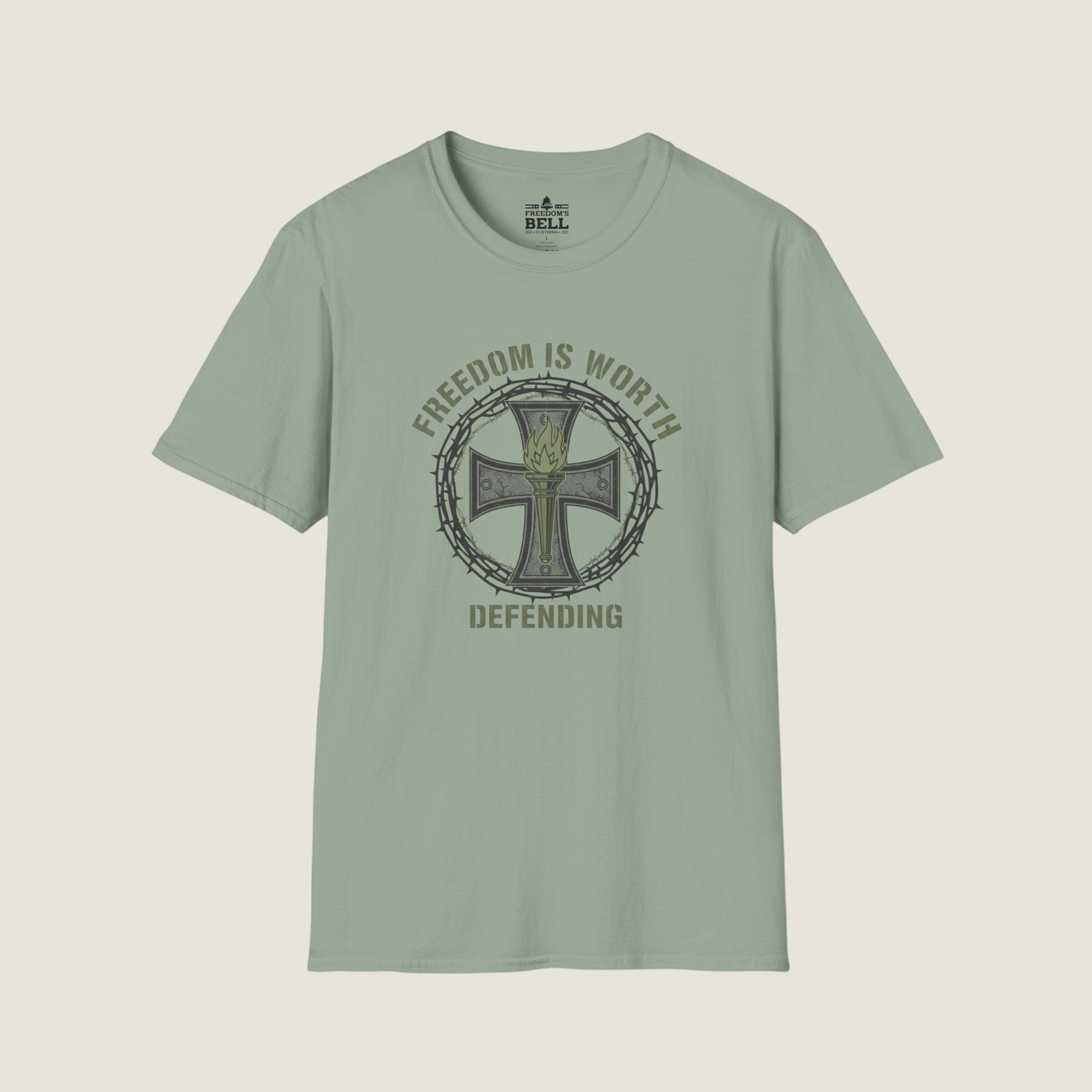 Freedom Is Worth Defending – Warrior Cross Patriotic T-Shirt