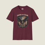 Faith Over Fear Eagle Shield T-Shirt - Patriotic Christian