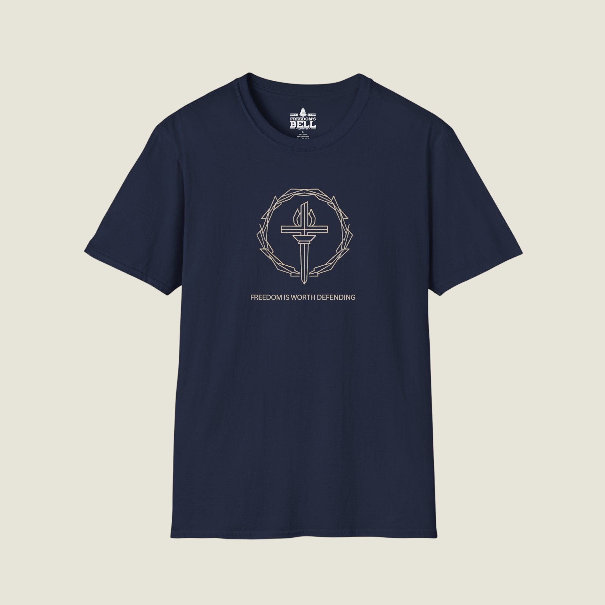 Freedom Is Worth Defending – Gold Cross Dark Patriot T-Shirt