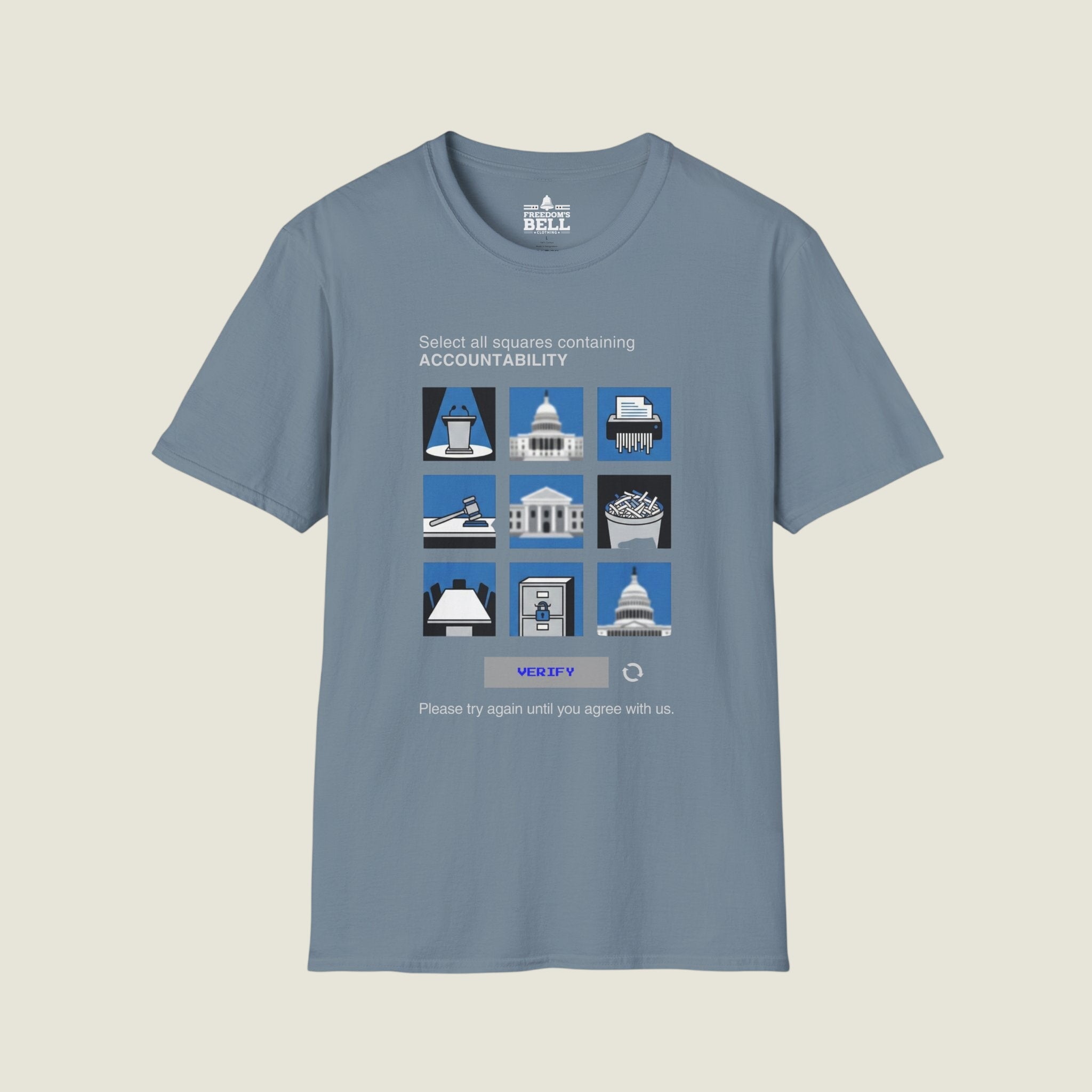 Select All Squares With Accountability - CAPTCHA Political T-Shirt
