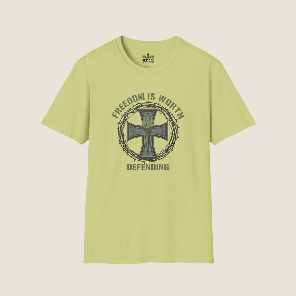 Freedom Is Worth Defending – Warrior Cross Patriotic T-Shirt