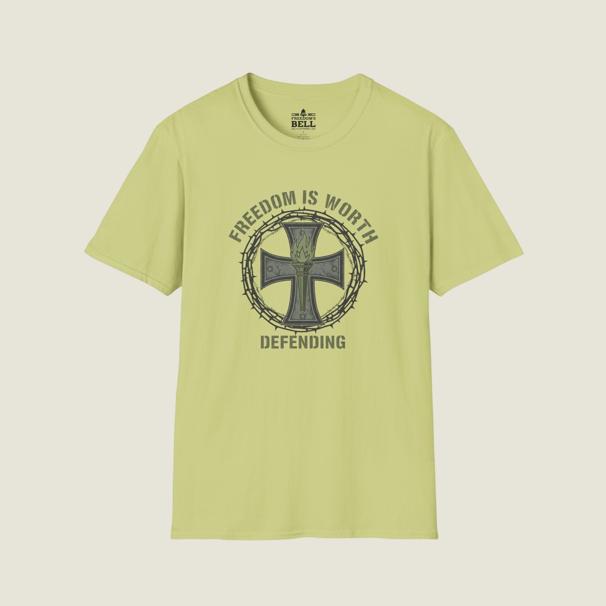 Freedom Is Worth Defending – Warrior Cross Patriotic T-Shirt
