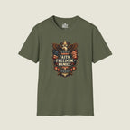 Faith Freedom Family Eagle Crest T-Shirt - Premium Badge