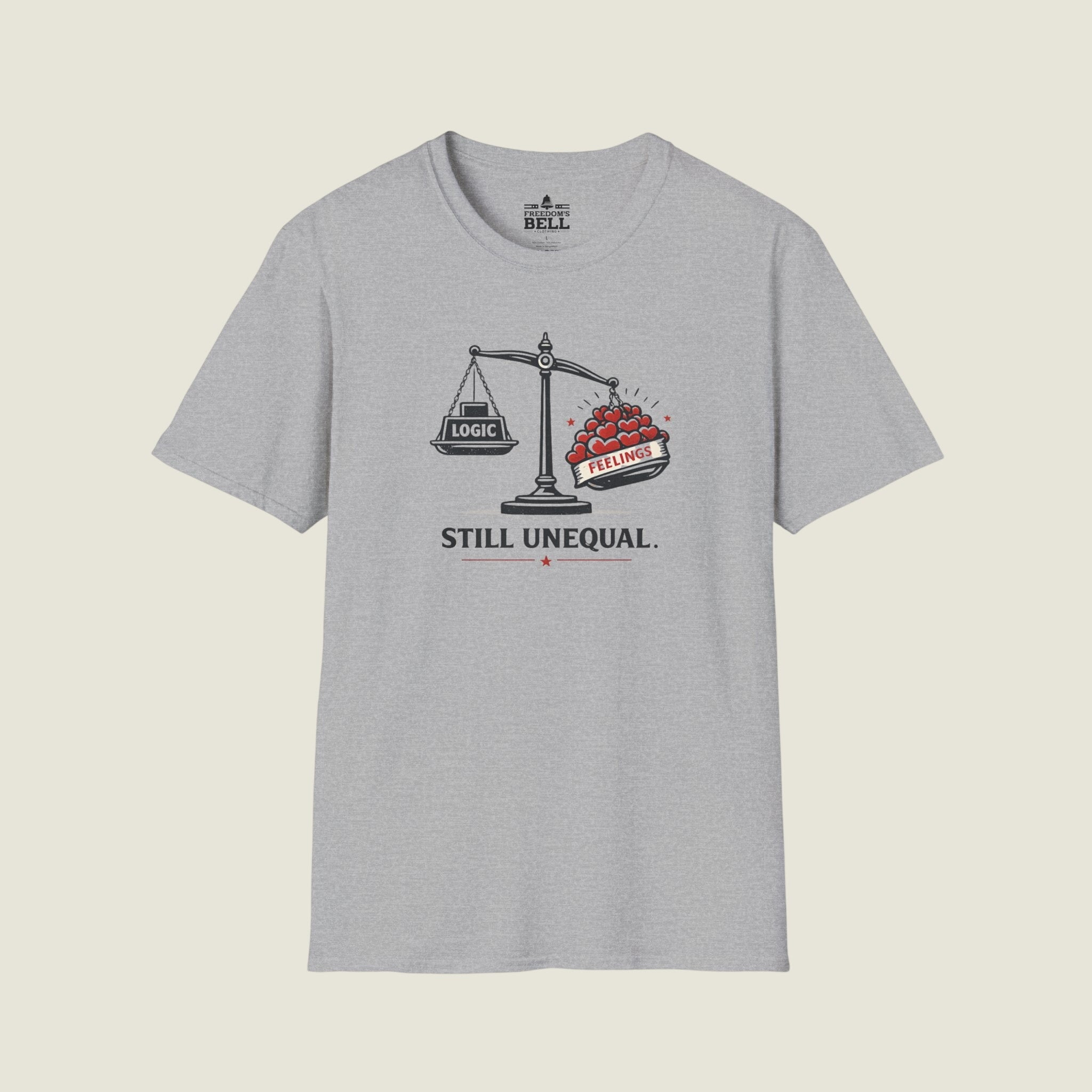 Still Unequal - Logic Vs Feelings Scale Tipped Emotions Win T-Shirt
