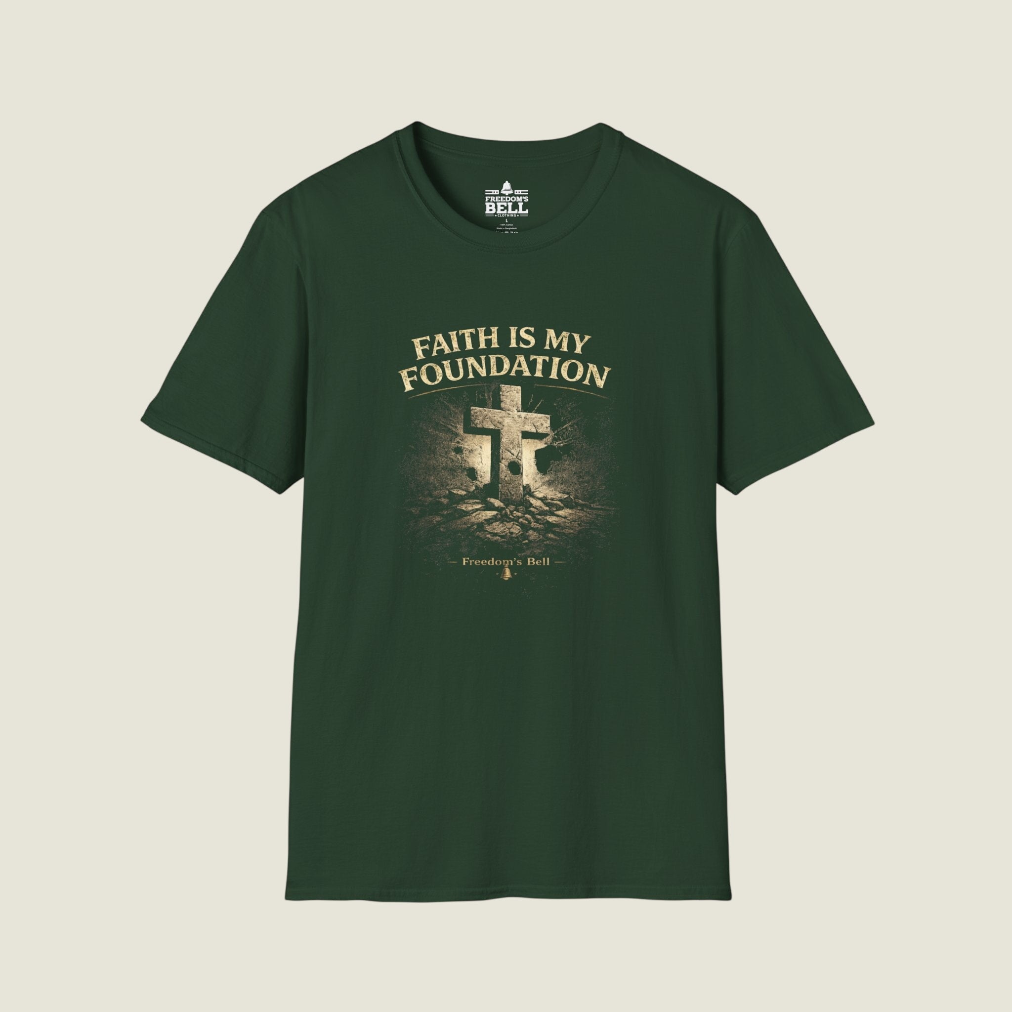 Faith Is My Foundation T-Shirt | Bold Stone Cross