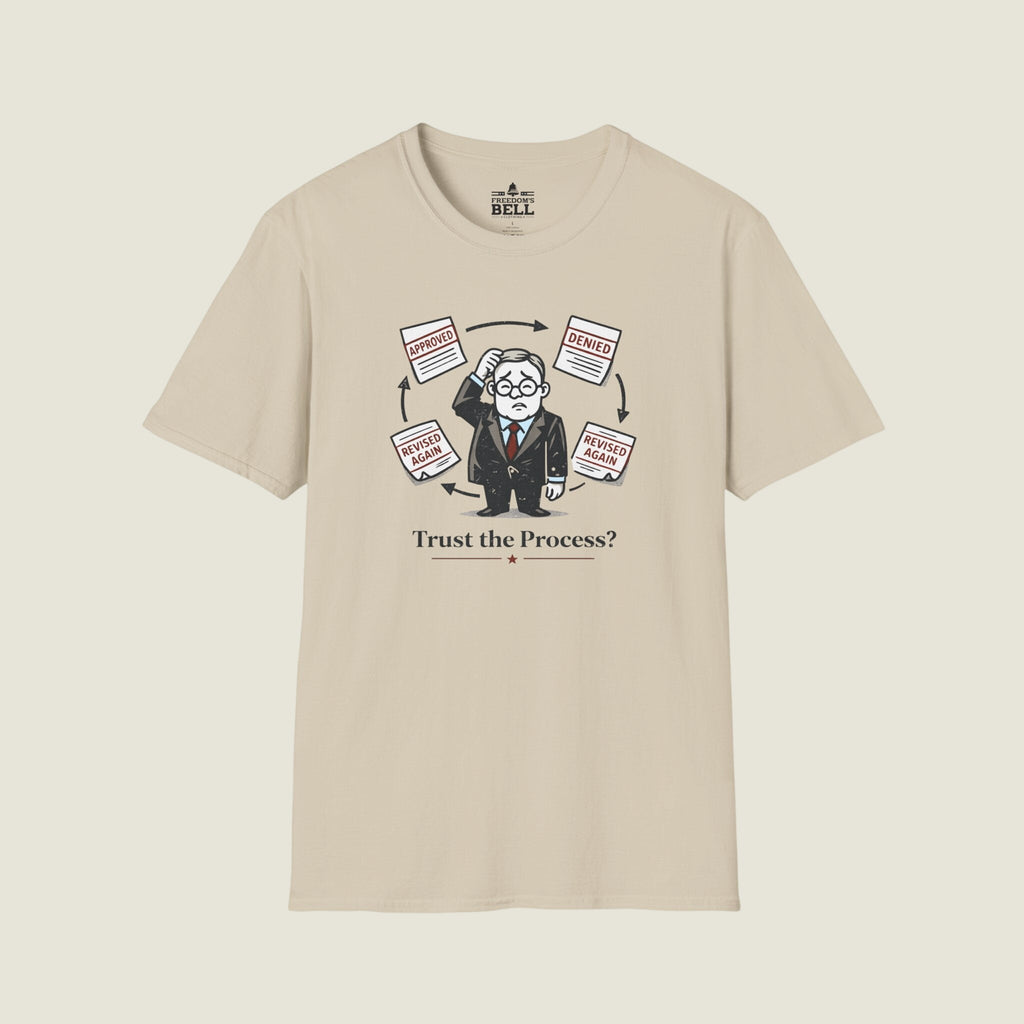 Trust The Process - Bureaucrat Juggling Paperwork Satire T-Shirt