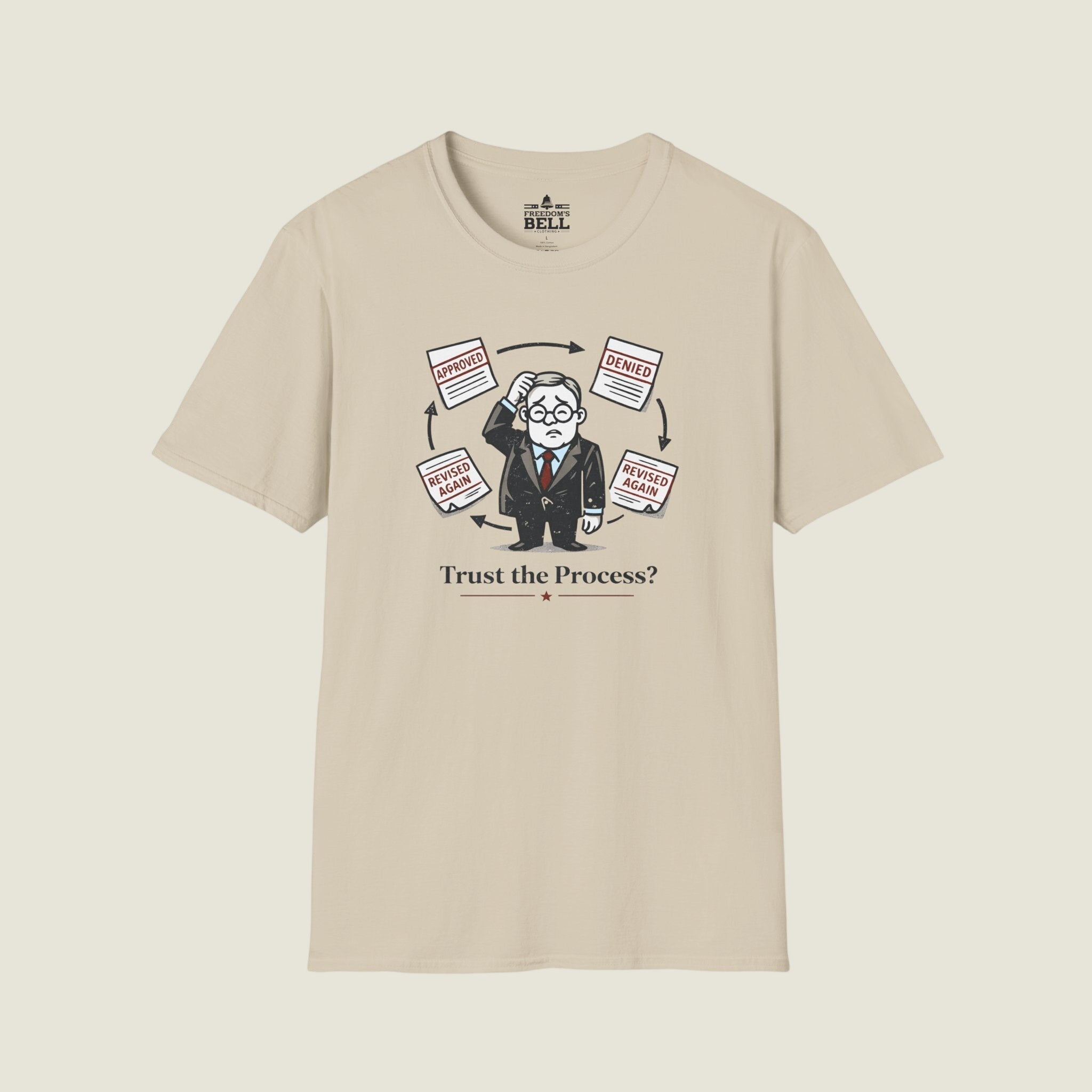 Trust The Process - Bureaucrat Juggling Paperwork Satire T-Shirt