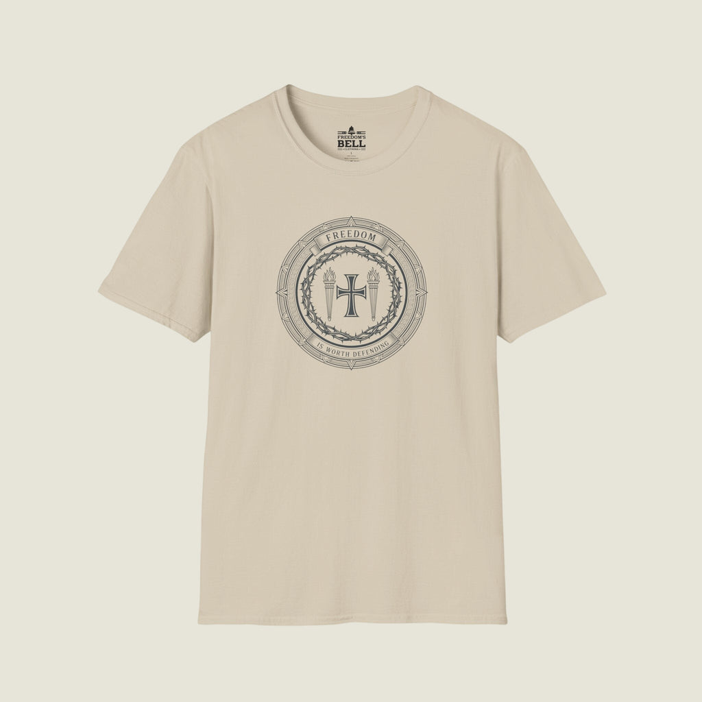 Freedom Is Worth Defending – Faith & Patriots Cross T-Shirt