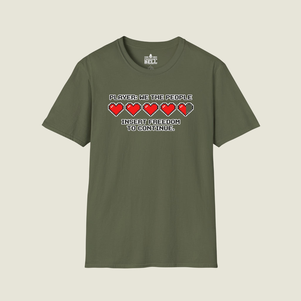 Retro arcade "Player: We The People - Insert Freedom to Continue" T-Shirt