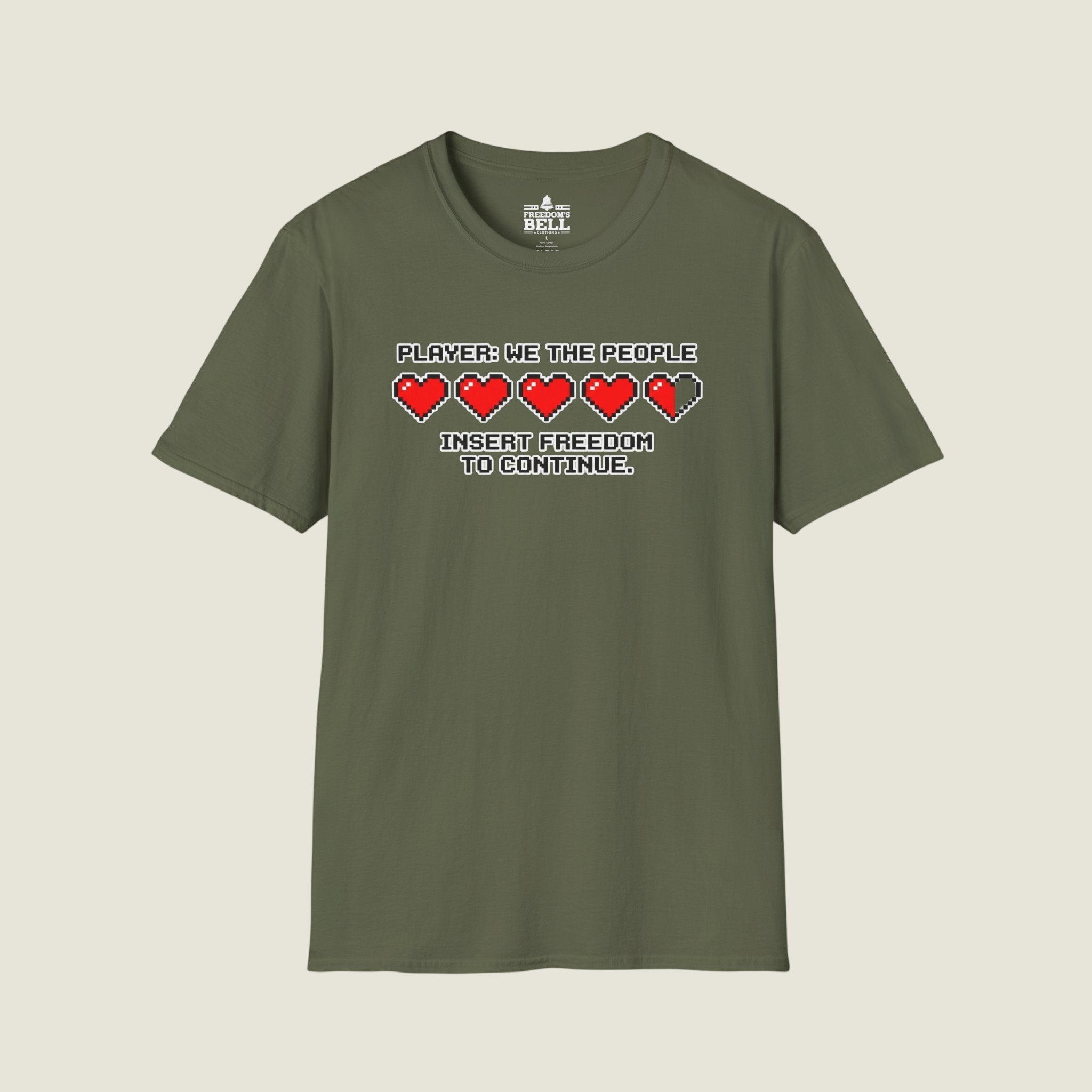Retro arcade "Player: We The People - Insert Freedom to Continue" T-Shirt