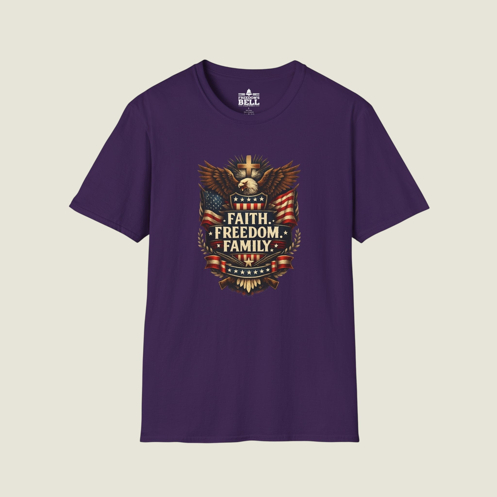 Faith Freedom Family Eagle Crest T-Shirt - Premium Badge