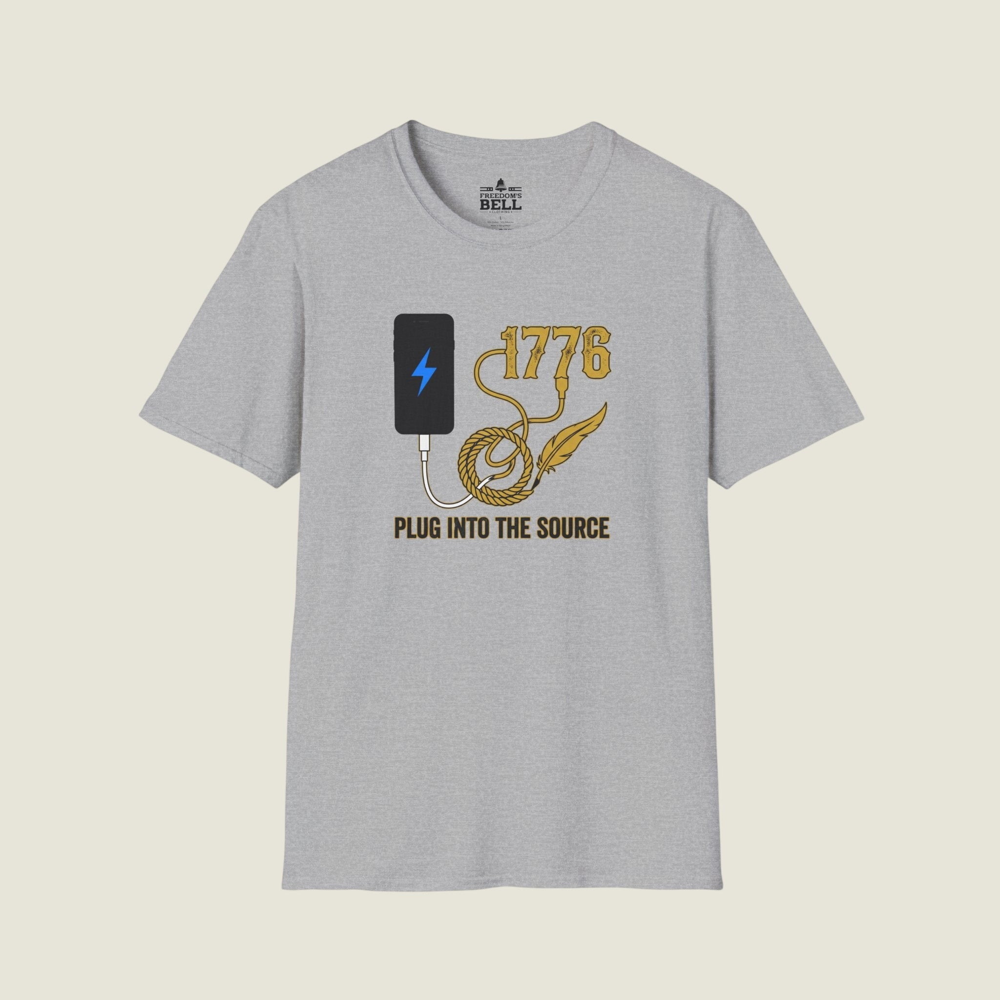 Plug Into The Source 1776 - Constitutional Power Connection T-Shirt