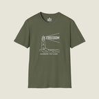 Freedom Guarding the Flame – Lighthouse Patriot T-Shirt