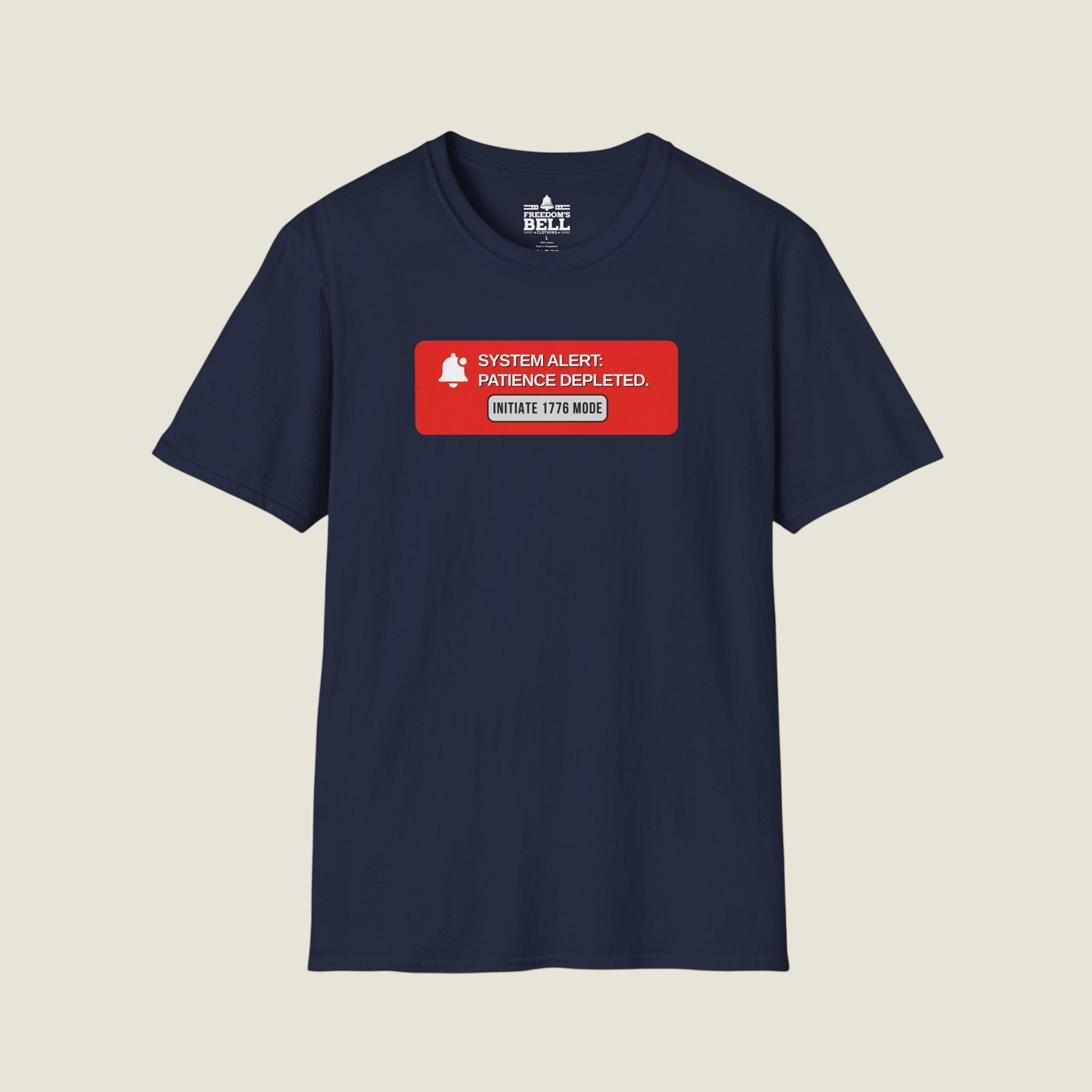 System Alert Patience Depleted - Initiate 1776 Mode Button T-Shirt