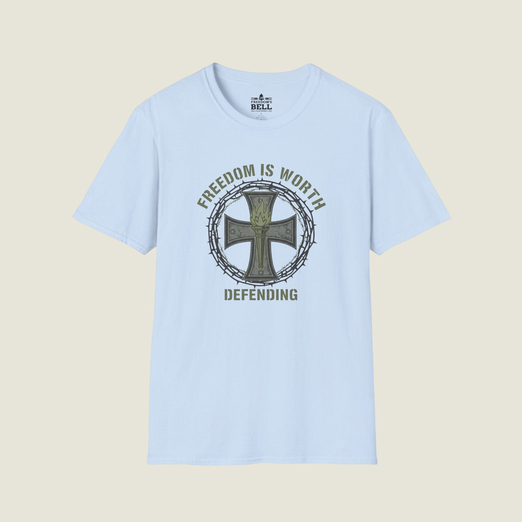 Freedom Is Worth Defending – Warrior Cross Patriotic T-Shirt