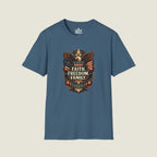 Faith Freedom Family Eagle Crest T-Shirt - Premium Badge