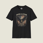 Faith Over Fear Eagle Shield T-Shirt - Patriotic Christian