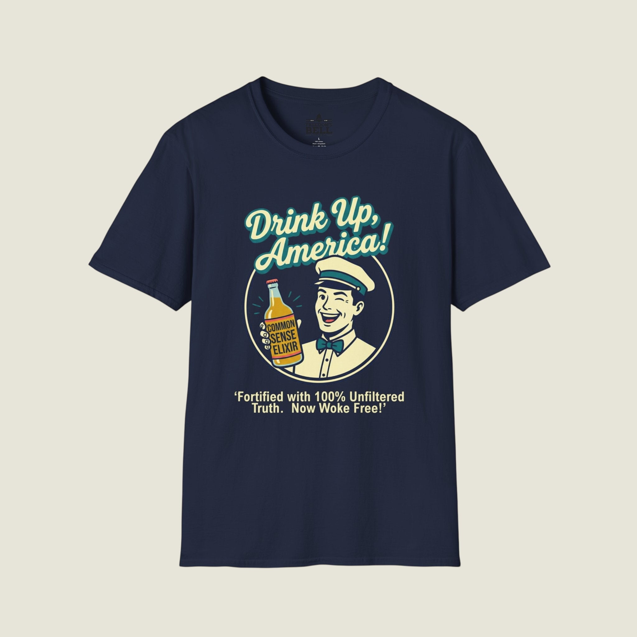 Drink Up America Common Sense Elixir - Retro Woke-Free Truth T-Shirt