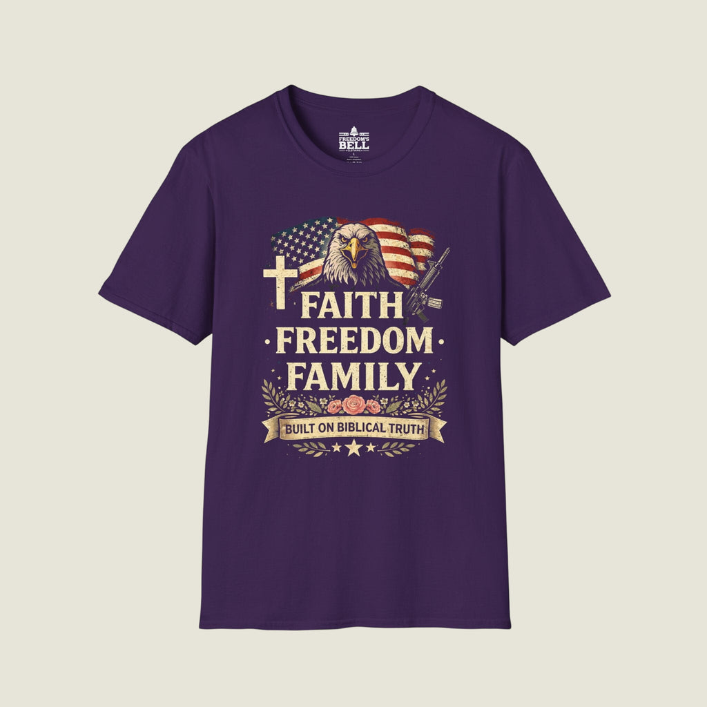 Faith Freedom Family Biblical Truth T-Shirt - Eagle Design