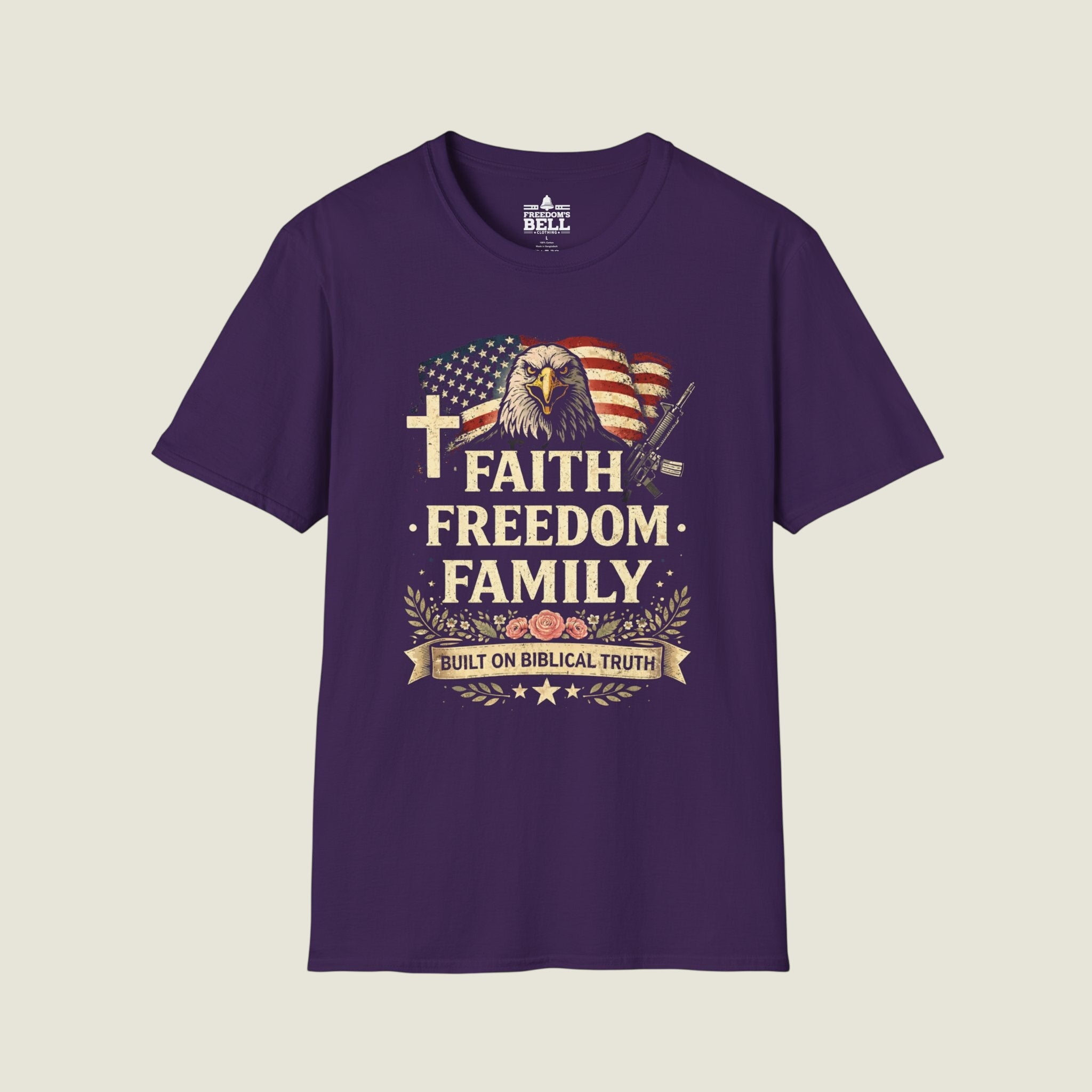 Faith Freedom Family Biblical Truth T-Shirt - Eagle Design
