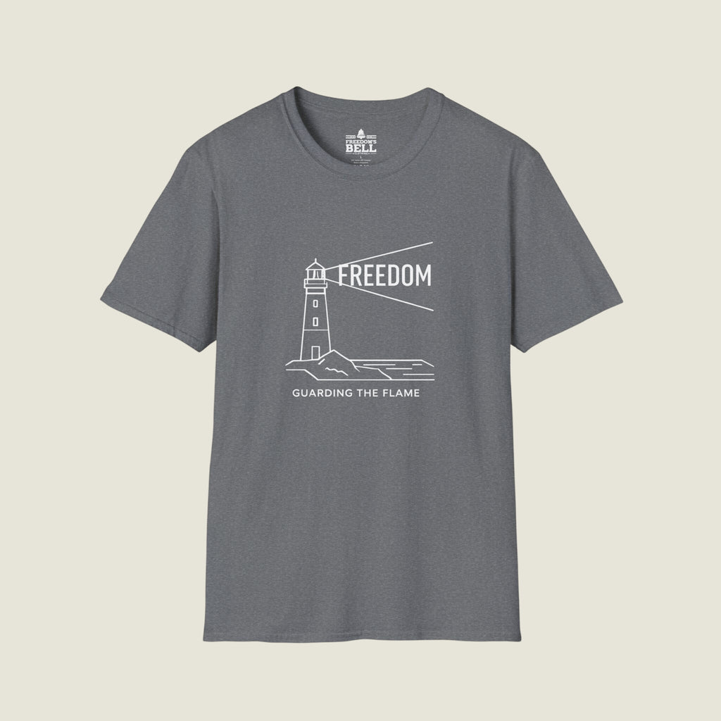 Freedom Guarding the Flame – Lighthouse Patriot T-Shirt