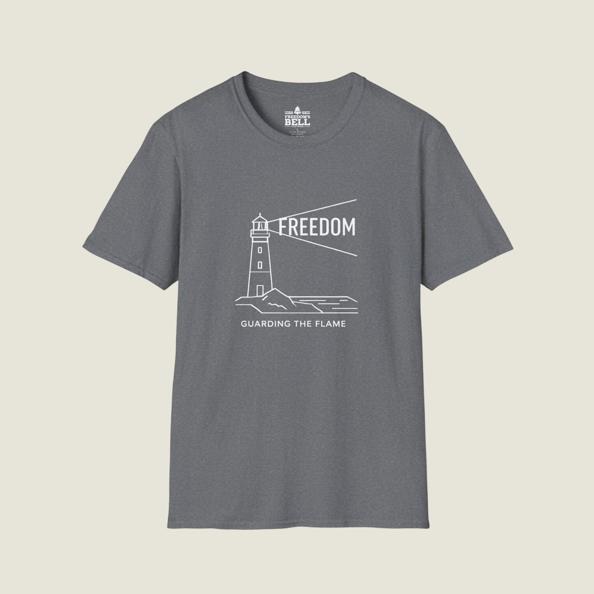 Freedom Guarding the Flame – Lighthouse Patriot T-Shirt