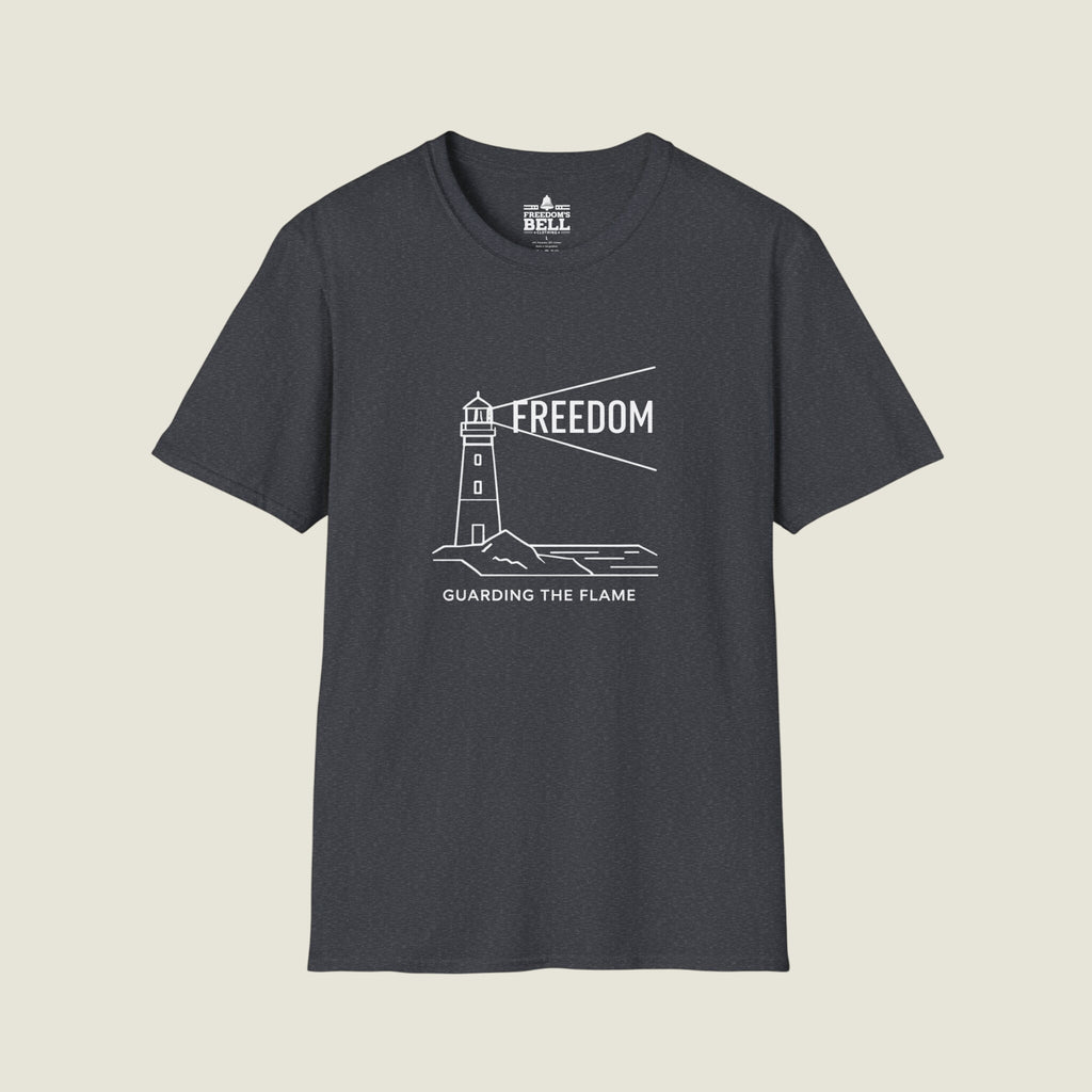 Freedom Guarding the Flame – Lighthouse Patriot T-Shirt