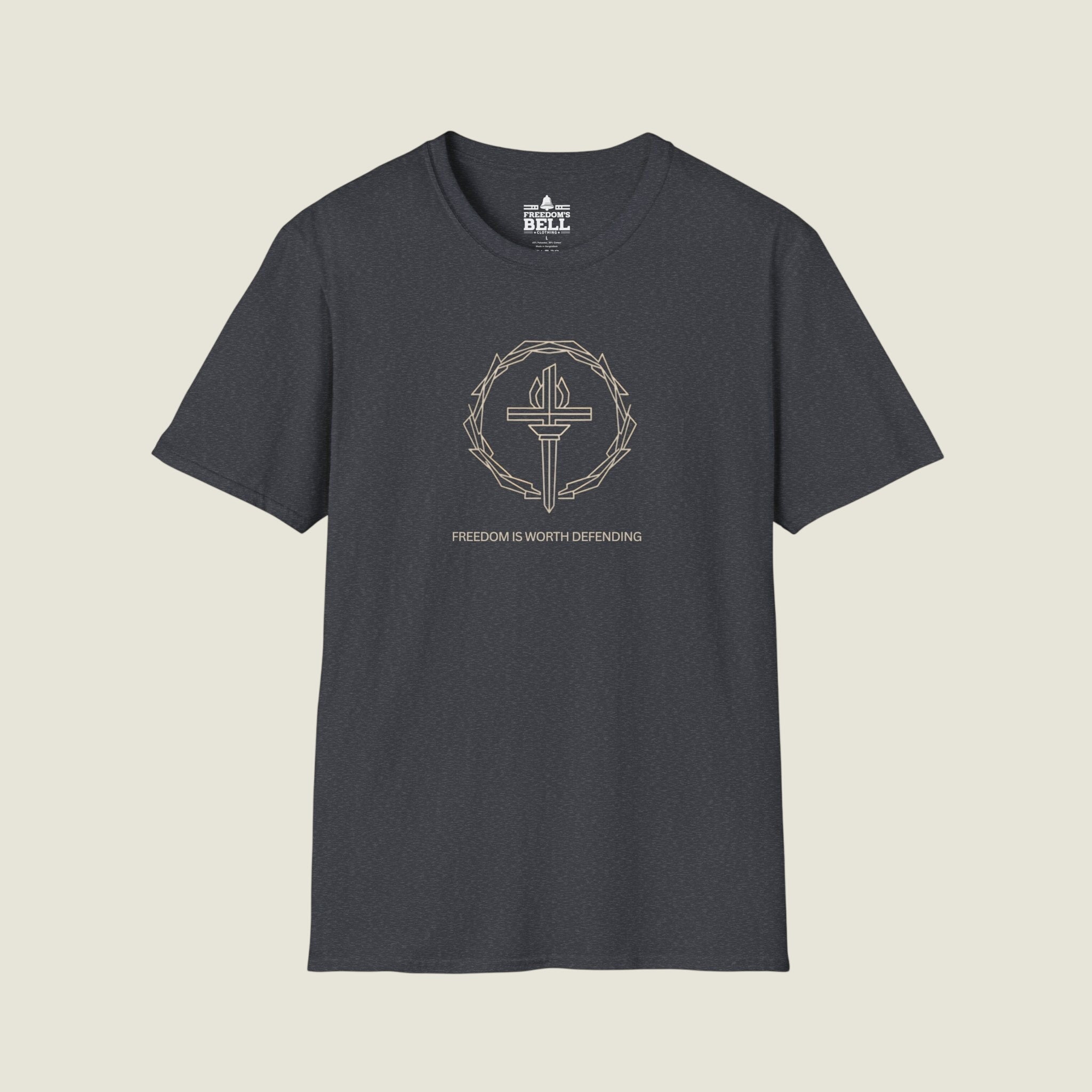 Freedom Is Worth Defending – Gold Cross Dark Patriot T-Shirt